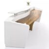 Martinique Reception Counter Reception Desk Salon Gloss White Office Furniture - Image 5