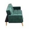 Oikiture Sofa Bed Futon Convertible Velvet Lounge Couch 3-Seater Recliner Green - Image 3