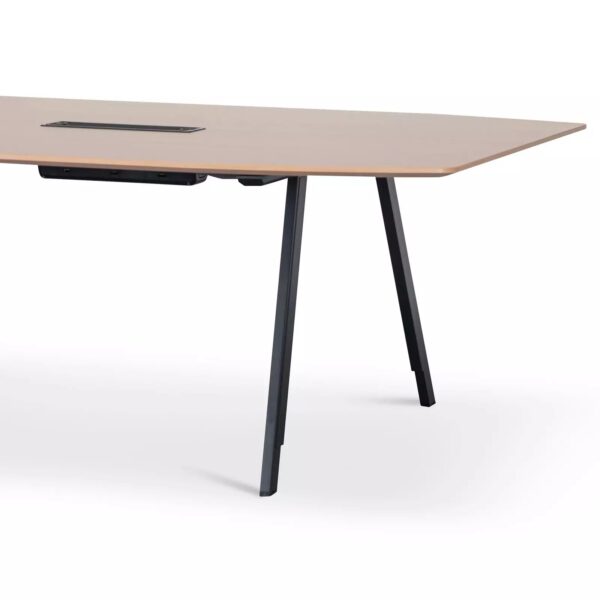 Vogue 3.6m Boardroom Meeting Table - Natural Top With Black Legs - Image 3