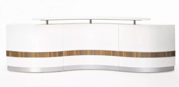 Martinique Reception Counter Reception Desk Salon Gloss White Office Furniture - Image 6