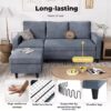 Levede 3 Seater Sofa L-Shaped Convertible Modular Couch Lounge Ottoman 195cm - Image 4