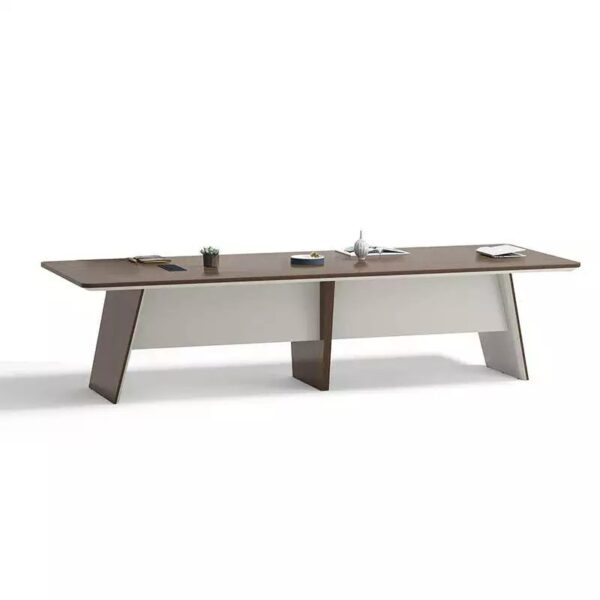 ANDERS Boardroom Table 320cm - Hazelnut & Beige - Image 4