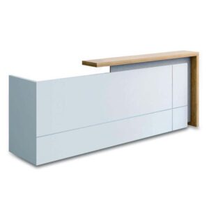 ZIVA Office Reception Desk Counter 1.8M Left Panel White Premium Office Desk
