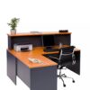 BOW Front Reception Desk with HOB and Universal Return - CHERRY 1800 - Image 2