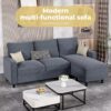 Levede 3 Seater Sofa L-Shaped Convertible Modular Couch Lounge Ottoman 195cm - Image 5