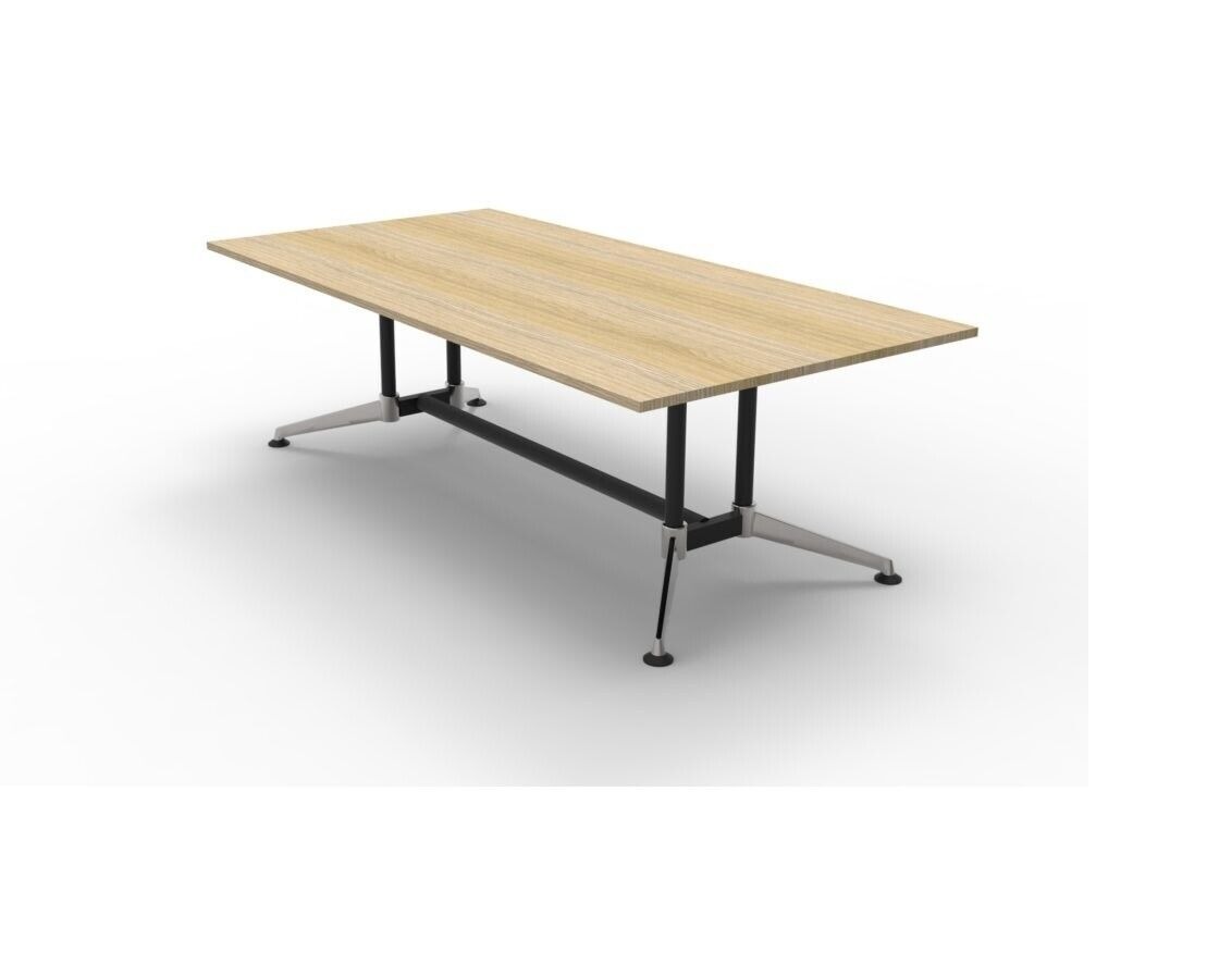 Rapidline Boardroom Table Dual Post 2400mm x 1200mm Typhoon oak TTR241