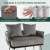 Armchair Lounge Chair 2-Seater Accent Dutch Velvet Sofa Couch w/ Woven Back - Image 2
