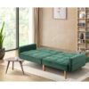 Oikiture Sofa Bed Futon Convertible Velvet Lounge Couch 3-Seater Recliner Green - Image 5