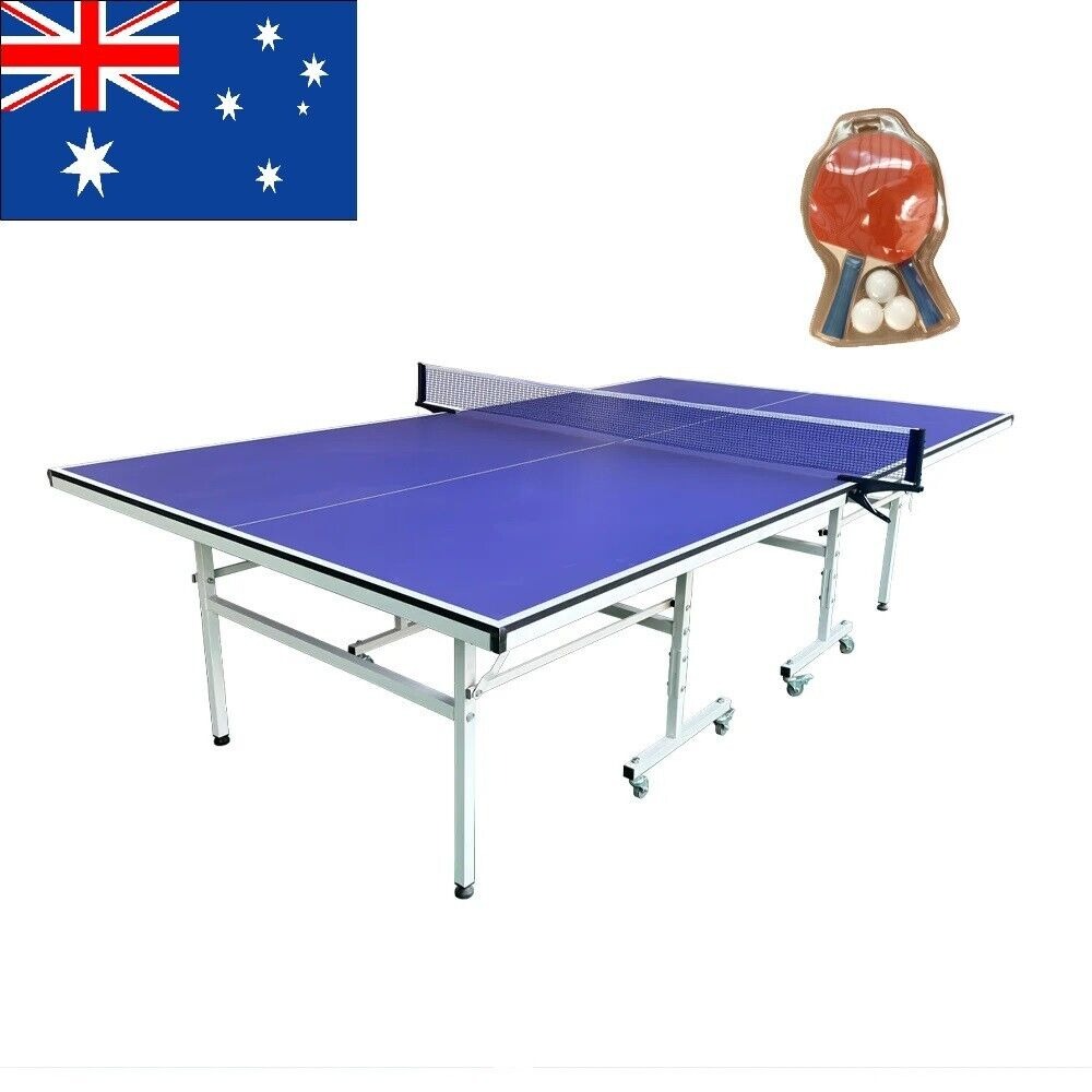 Eeeza Foldable 8wheels Stable 16mm Ping Pong Table Tennis With 2Bats+3Balls