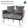 Armchair Lounge Chair 2-Seater Accent Dutch Velvet Sofa Couch w/ Woven Back - Image 4