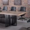 VIDAL Boardroom Table 3.6m x 1.6m - Warm Oak & Black - Image 8