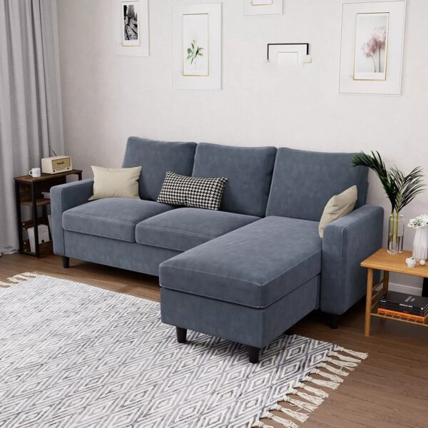Levede 3 Seater Sofa L-Shaped Convertible Modular Couch Lounge Ottoman 195cm