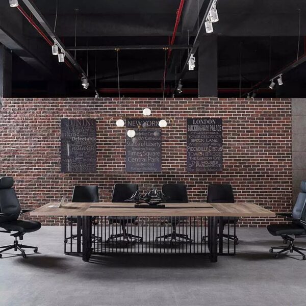 VIDAL Boardroom Table 3.6m x 1.6m - Warm Oak & Black - Image 9