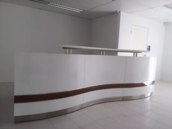 Martinique Reception Counter Reception Desk Salon Gloss White Office Furniture - Image 2