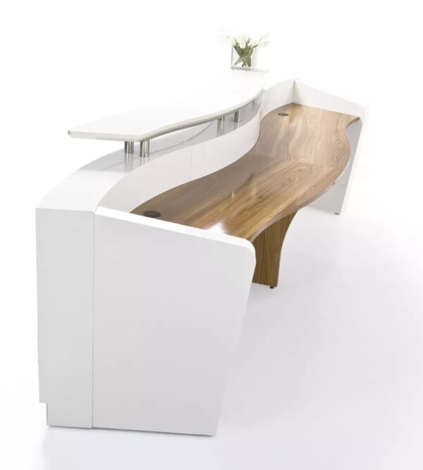 Martinique Reception Counter Reception Desk Salon Gloss White Office Furniture - Image 3