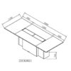 CARTER Office Boardroom Table Desk 2.4M Coffee & Charcoal Premium Meeting Table - Image 2
