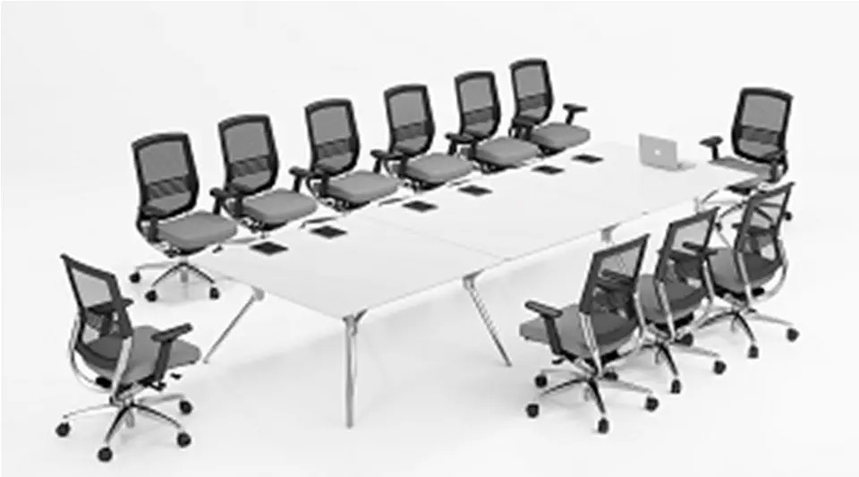 Lux Forza Boardroom Table Glass Top Conference Table White 3600 x 1200 x 750mm