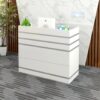 Impressions Reception Desk - Modern Counter with Shelves, White Office Furniture - Image 3