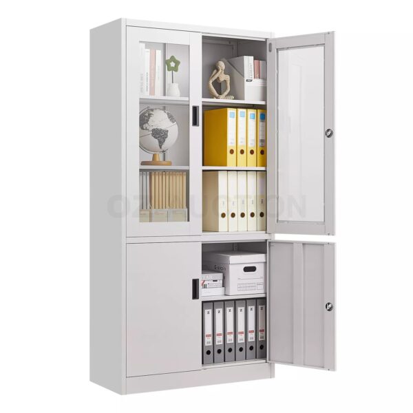 Steel Filing Cabinet Locker Office File Storage Shelves Lockable Cupboard Garage - Image 2