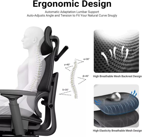 iXTRA Ergonomic Office Chair Desk Gaming Computer Chair High Back Breathable Mes - Image 3