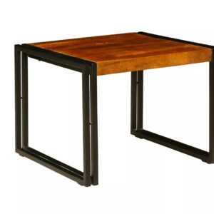 Astra Small Wooden Coffee Table | Natural & Black | 60cm