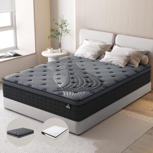 Mattress Queen Size SyncCoil 5 Zone Pocket Spring 34cm Thickness, Euro Top Bed