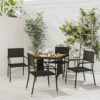Tidyard 5 Piece Garden Dining Set Dinner Table and Armchairs Garden Patio I6Q7