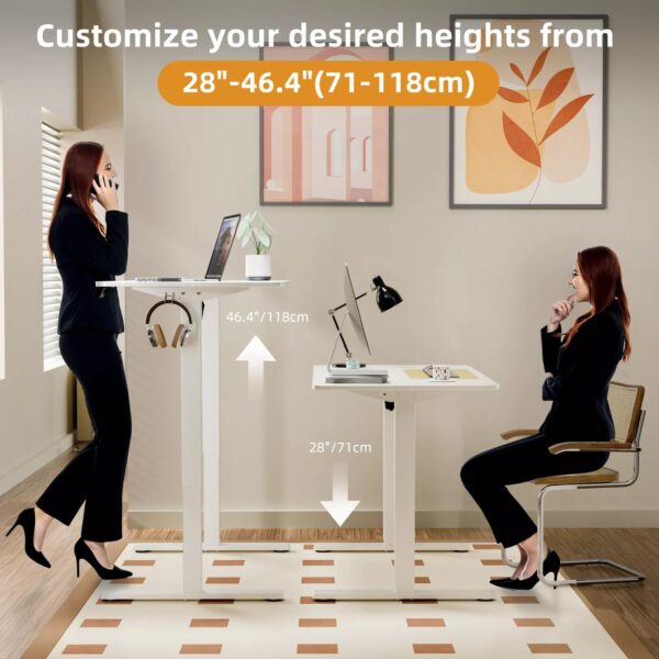 Ergomaker Electric Standing Desk Adjustable Sit Stand Computer Table 120cm White - Image 3