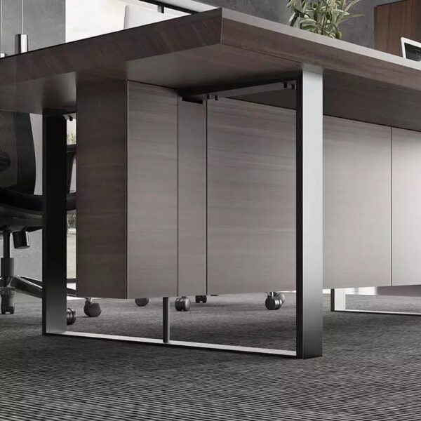 INIGO Boardroom Meeting Table 2.4M - Hazelnut & Black - Image 3