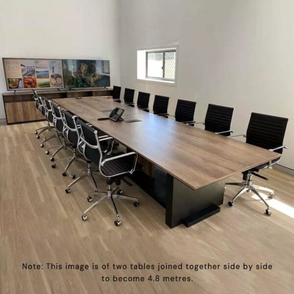 ZEA Boardroom Table 2.4M - Warm Oak & Black - Image 2