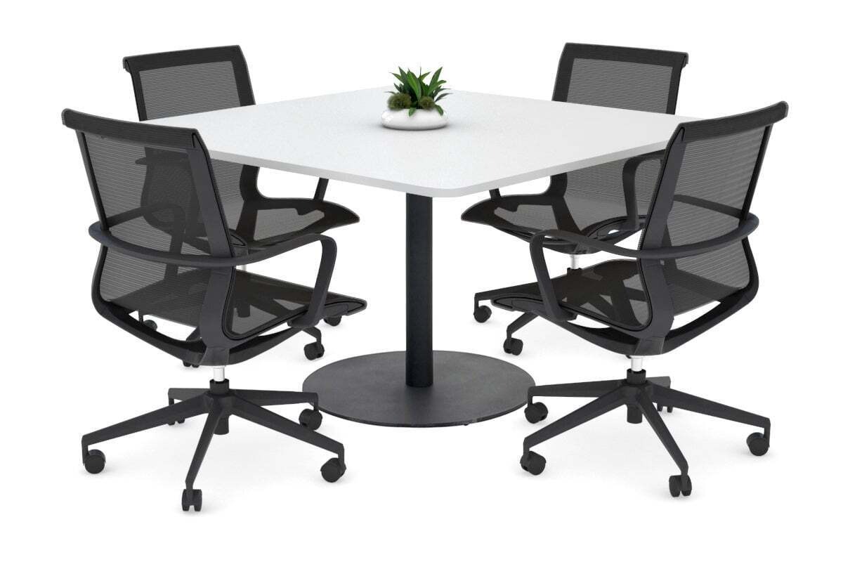 Sapphire Disc Base Boardroom Rectangle Table - Rounded Corners [1100L x 1100W...