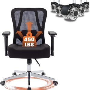 Mesh Office Chair, Ergonomic Desk Chair with 4D Armrests, Adjustable Lumbar Supp