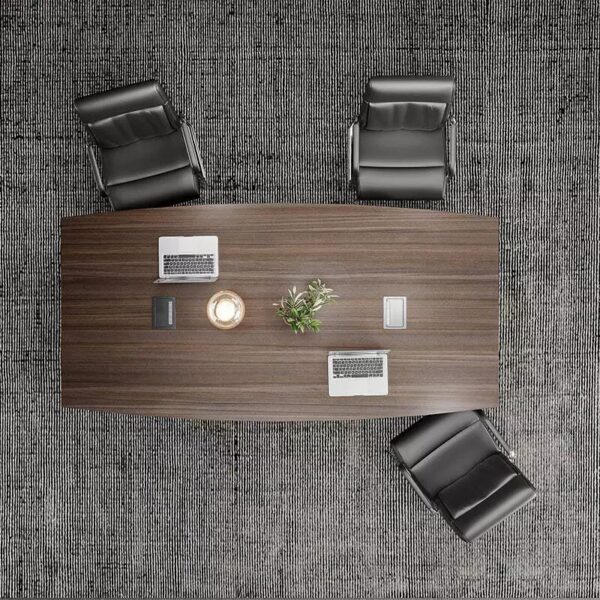 INIGO Boardroom Meeting Table 2.4M - Hazelnut & Black - Image 5