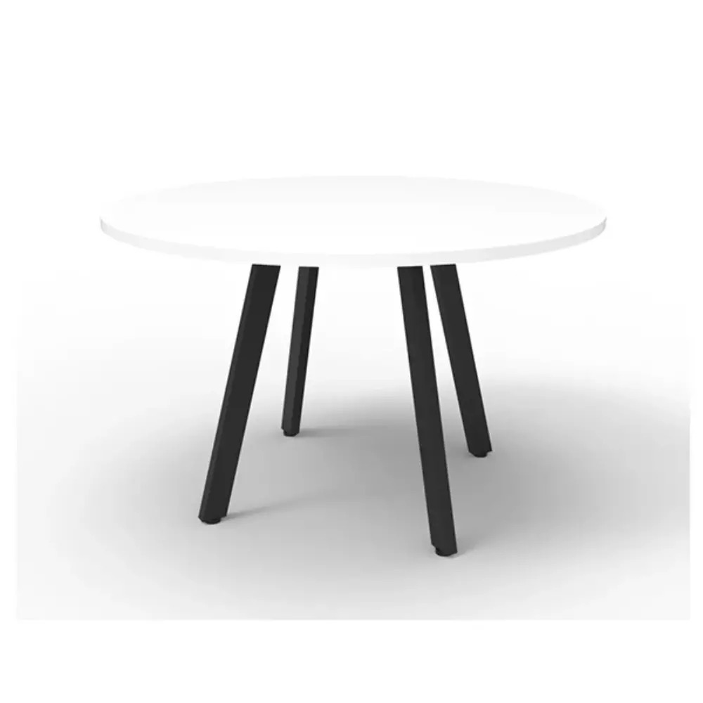 Perpetuity Round Meeting Table 900Mm Natural White Black