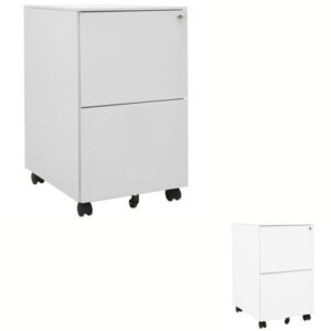 Mobile File Cabinet Light Grey Steel Office Filing Cabinet Furniture vidaXL