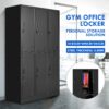 Steel Storage Cabinet 6 Doors Locker Tall Black Heavy Duty Cupboard Furniture