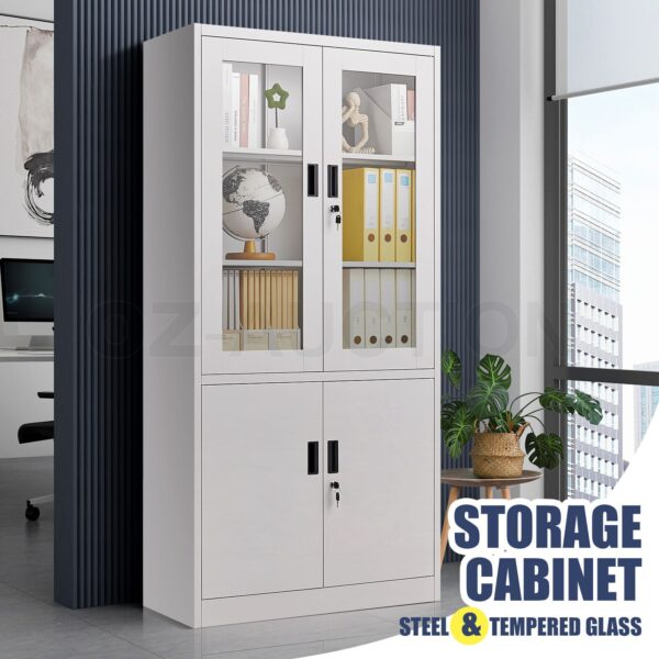 Steel Filing Cabinet Locker Office File Storage Shelves Lockable Cupboard Garage