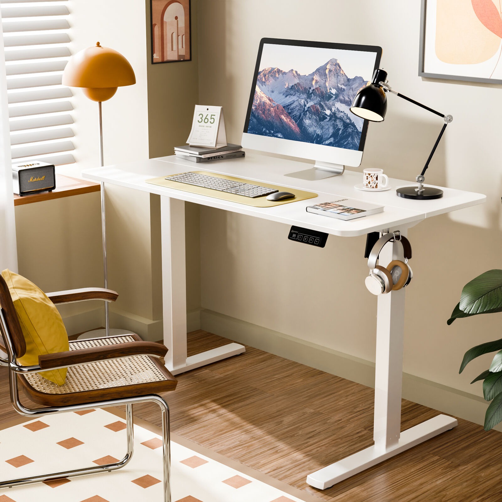 Ergomaker Electric Standing Desk Adjustable Sit Stand Computer Table 120cm White