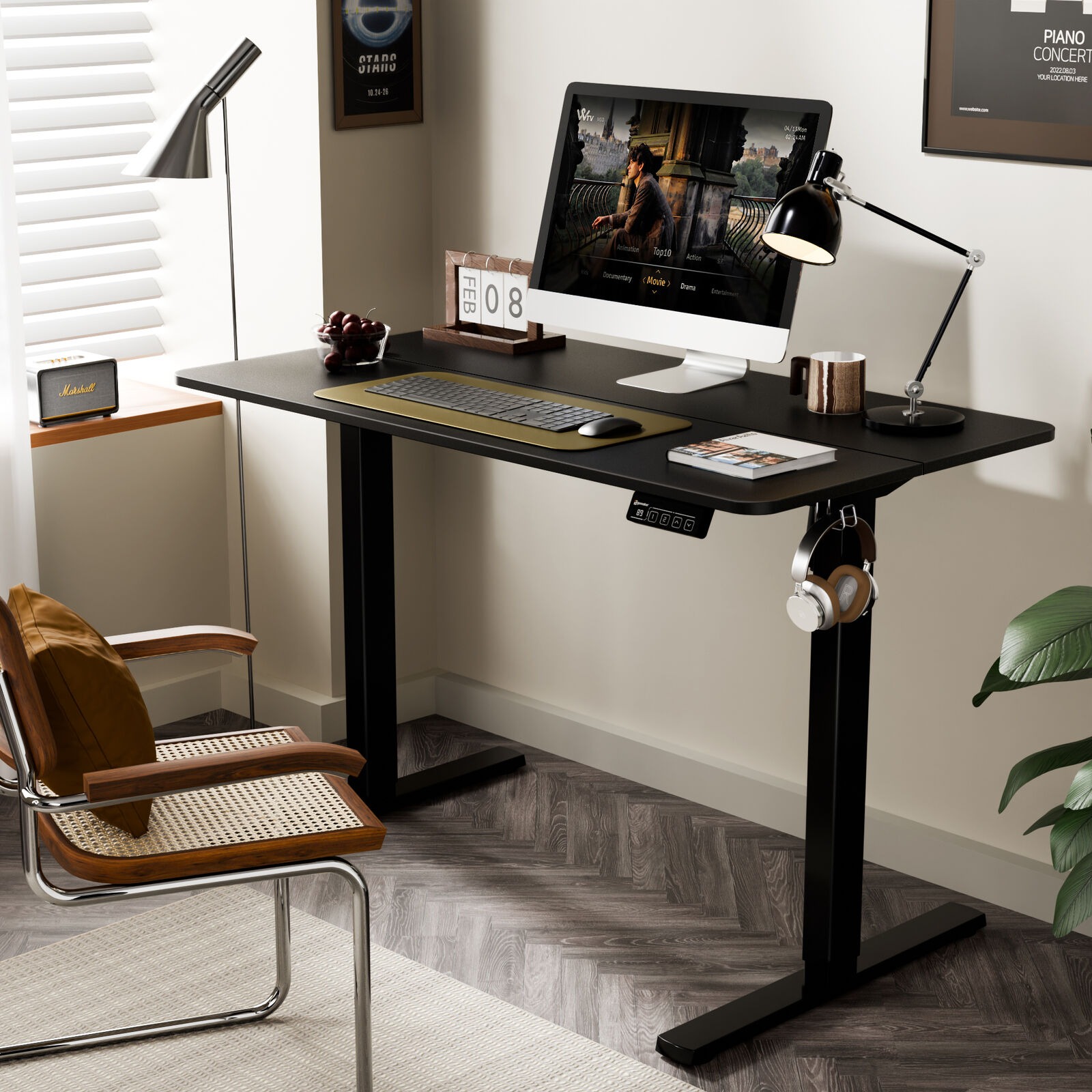 Ergomaker Electric Standing Desk Adjustable Sit Stand Computer Table 120cm Black