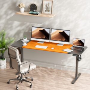Ergomaker Electric Standing Desk Adjustable Sit Stand Table 170cm Black/Cherry