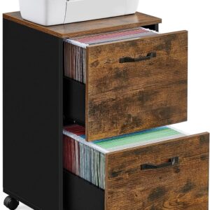 VASAGLE 2-Drawer File Cabinet, Filing Cabinet for Home Office, Small Rolling ...
