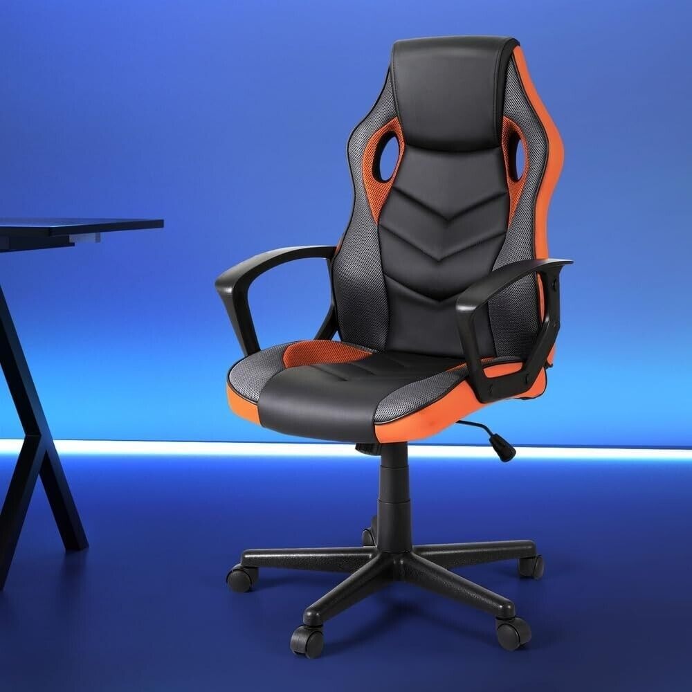 Gaming Chair, Ergonomic Office Racing Chairs Height Adjustable Leather Computer