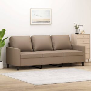 3-Seater Sofa Cappuccino 180 Faux Leather B4L3