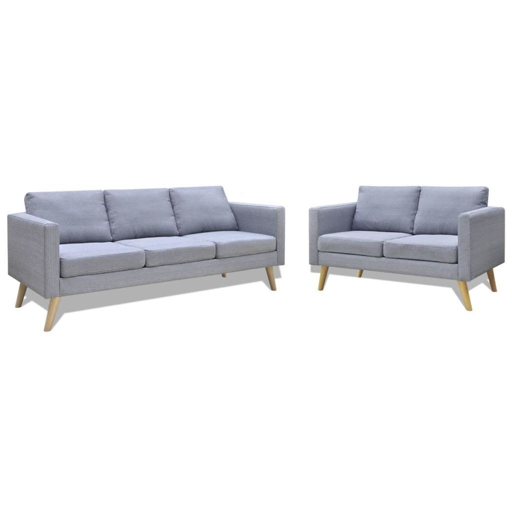 2 Pcs Sofa Set Upholstered Fabric 5-Seater Couch Elegant Home Office Furniture