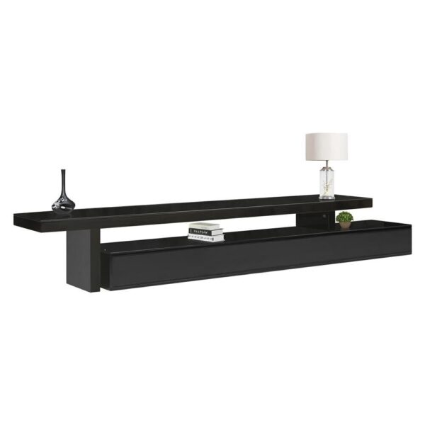 TV Cabinet with 3 Storage Drawers Extendable With Glossy MDF Entertainment Unit