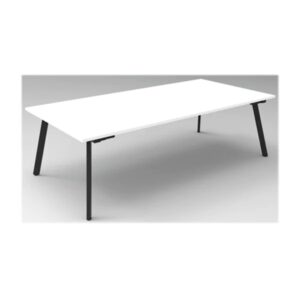 Meeting Table Natural White And Black 2400X1200X730Mm