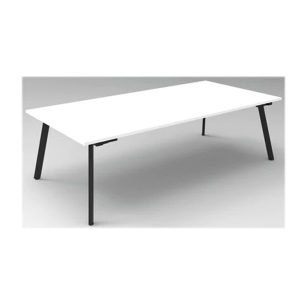 Meeting Table Natural White And Black 2400X1200X730Mm