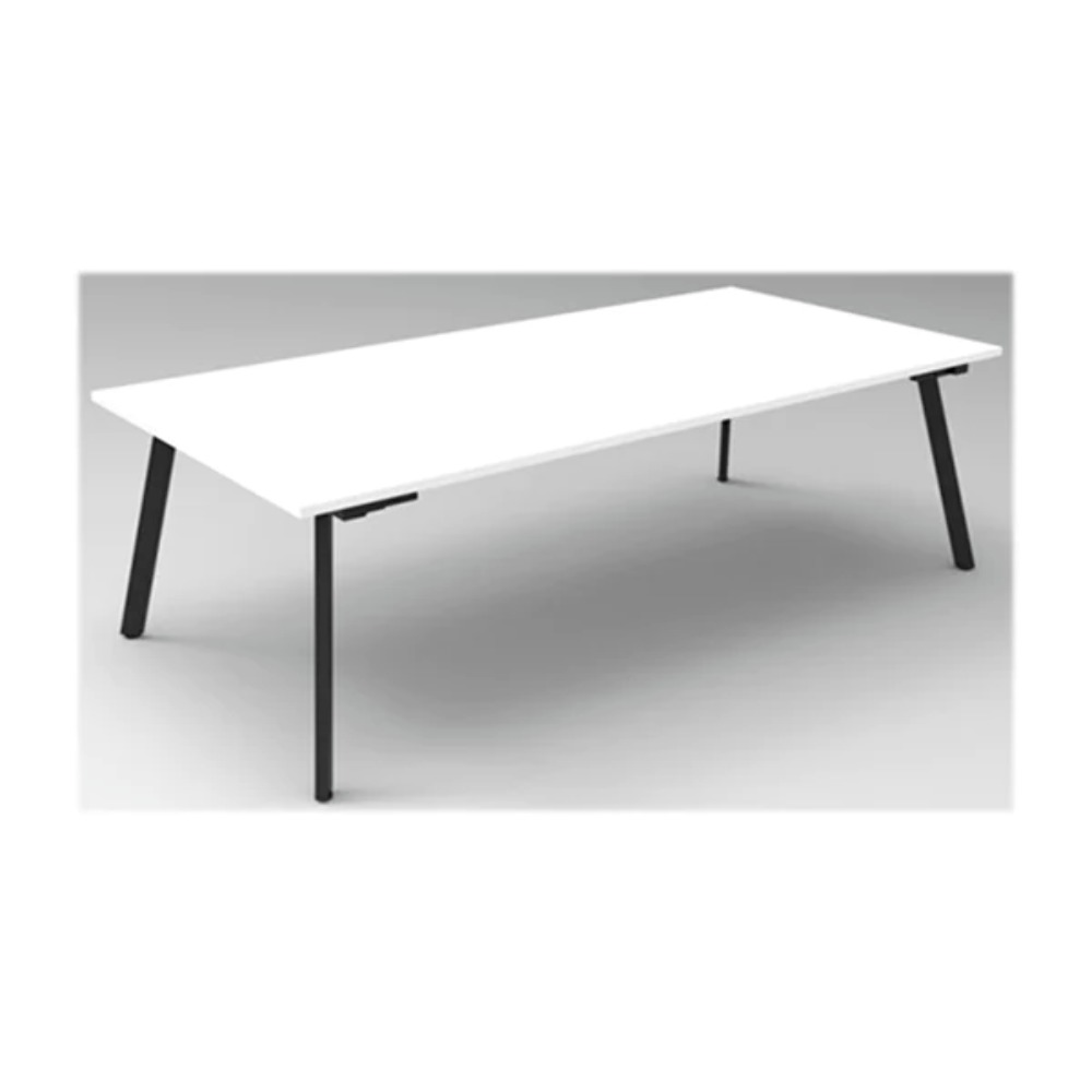 Meeting Table Natural White And Black 2400X1200X730Mm