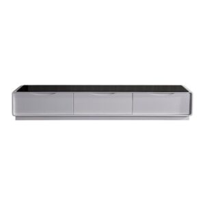 TV Cabinet with 3 Storage Drawers With High Glossy Assembled Entertainment Unit