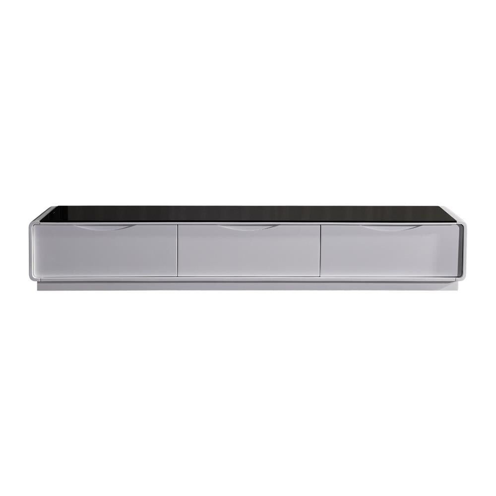 TV Cabinet with 3 Storage Drawers With High Glossy Assembled Entertainment Unit